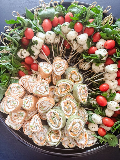 Party Tray - Pinwheels + Caprese Skewers