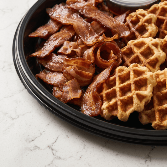 Belgian Waffle & Candied Bacon Tray - Butter Catering KC | Kansas City Catering