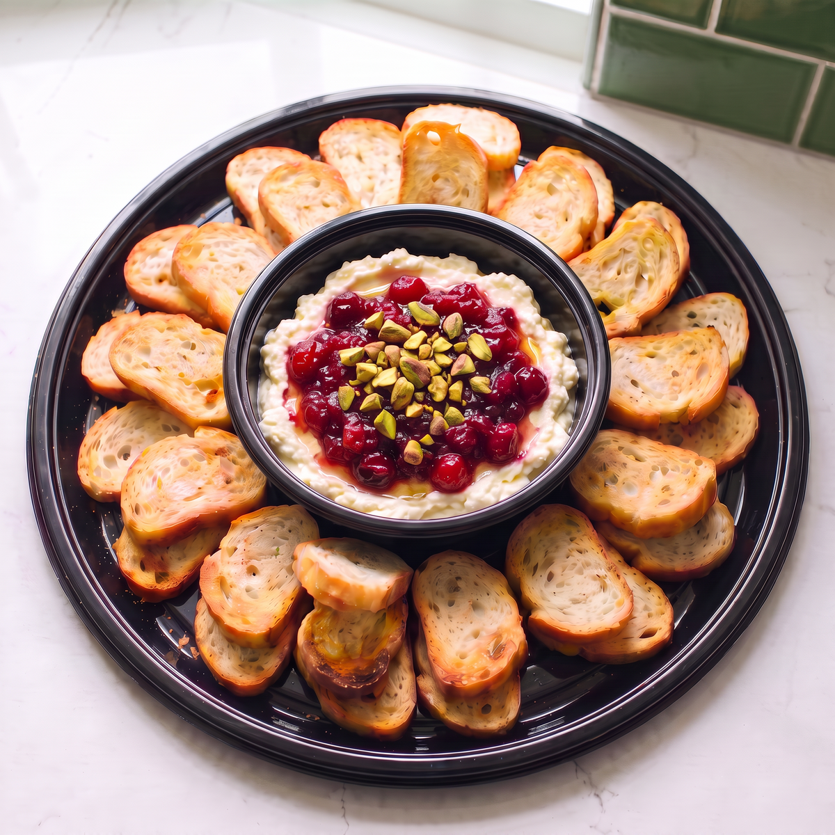 Cranberry Whipped Feta Dip Tray
