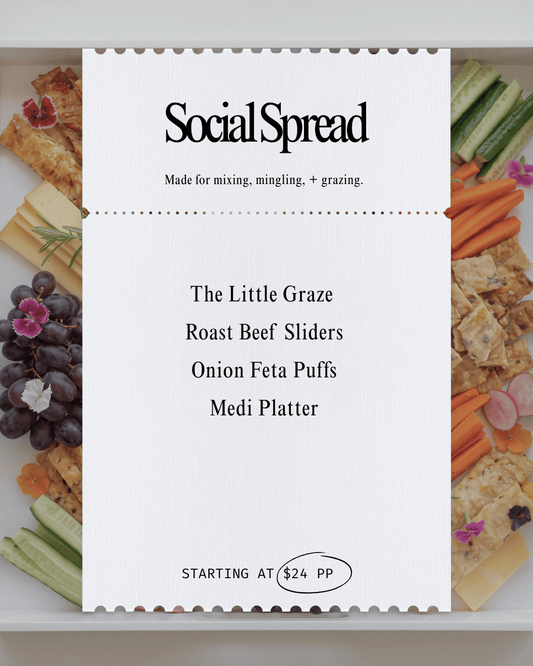 Social Spread Menu | Per Person - Butter Catering KC | Kansas City Catering