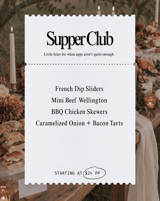 The Supper Club Menu - Butter Catering KC | Kansas City Catering
